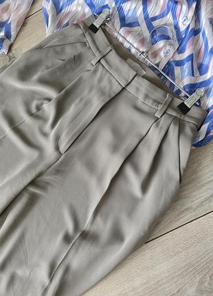 Широкі штани палаццо h&m з защіпами, розмір 36 (s) / колір тауп