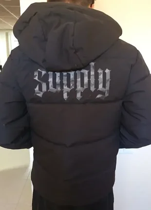 Черная зимняя стеганая куртка / пуховик supply &amp; demand