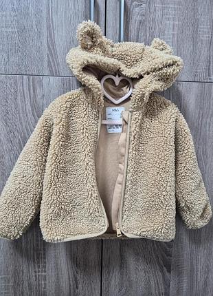 Дитяча флісова куртка marks & spencer тедді бежева 92-98 см