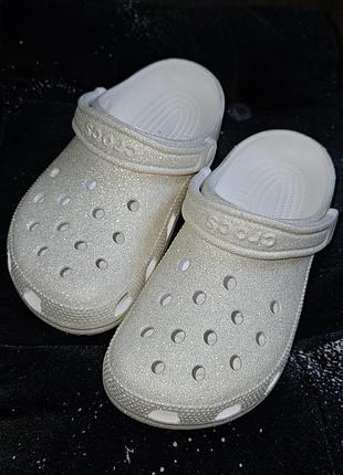 Женские кроксы classic glitter clog оригинал