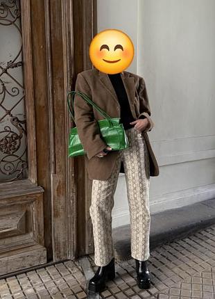 Джинсы прямого кроя zara рептилия размер 36