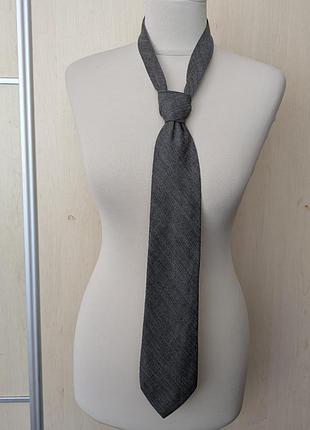 Краватка чоловіча trussardi collection сіра вовна шовк