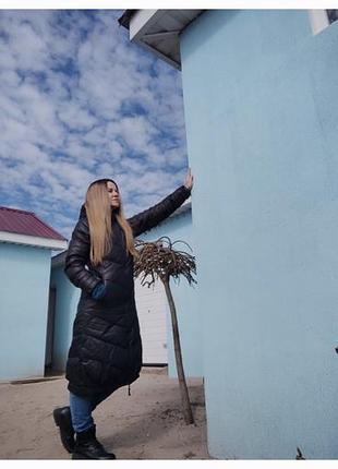 Стильний довгий пуховик adidas (оригінал) — справжній гусячий пух! 🖤 xs/s