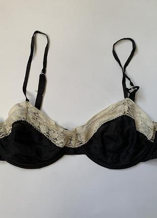 Вінтажний шовковий бюстгальтер prada з мереживом / vintage prada silk lace bra