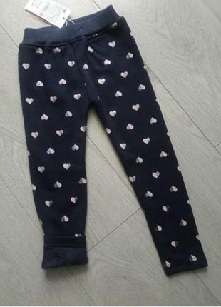 Лосини для дітей lizi kids сині з сердечками, розмір 92