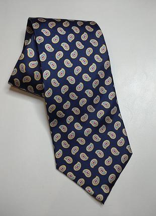 Шелковый галстук галстук windsor collection tie rack с геометрическим узором огурец синяя италия