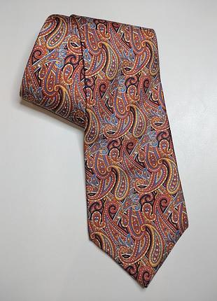 Шовкова краватка галстук windsor collection tie rack з геометричним візерунком помаранчева