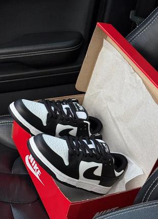 Nike dunk low white black (хутро) 5