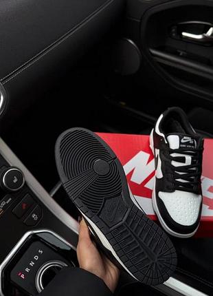 Nike dunk low white black (хутро)