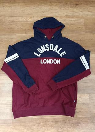Чоловіча худі lonsdale london синьо-бордова