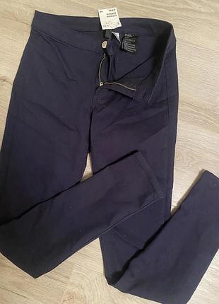 Темно сині бавовняні штани скині з біркою h&m 36/6