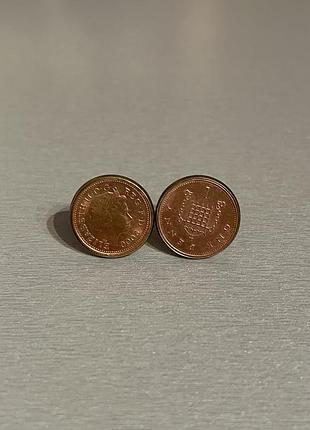 Запонки вантажні elizabeth ii one penny (великобританія)