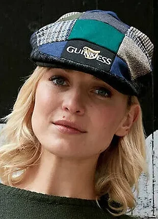 Шерсть ,кепка в стилі печворк бренд guinness (guinness patchwork flat cap)