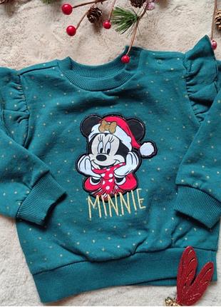 Світшот для дівчинки disney мінні маус зелений 74 розмір