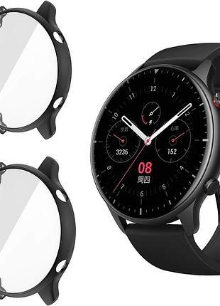 Чехол youkei tpu bumper для amazfit gtr 2, 2 шт, черный