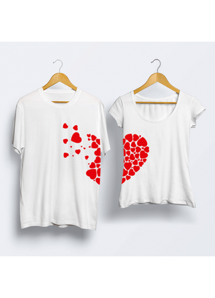 Парные футболки с принтом "сердце из сердечек" push it