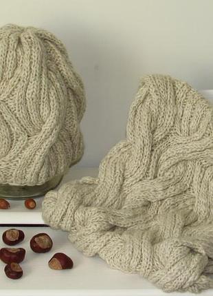 Handmade тепла шапка снуд хомут комплект