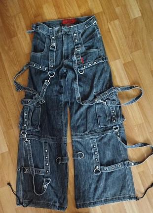 Широкі джинси-трансформери tripp nyc 2-в-1 bondage pants mall goth opium (розмір s / xxs)
