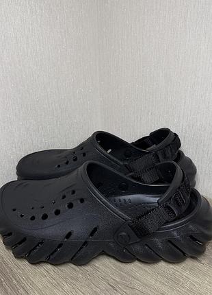 Шльопанці crocs echo clog black