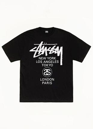 Мужская футболка stussy world tour tee оригинал new !