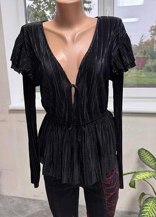 Блузка zara плісирована, розмір m (арт.02886)