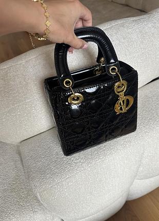Dior lady d-lite (black) / сумка леди діор чорна