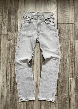 Джинси жіночі zara прямі світло-сірі
