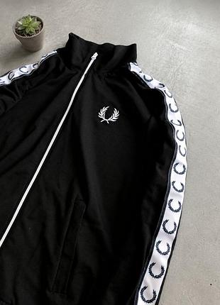 Олімпійка fred perry чорна з лампасами