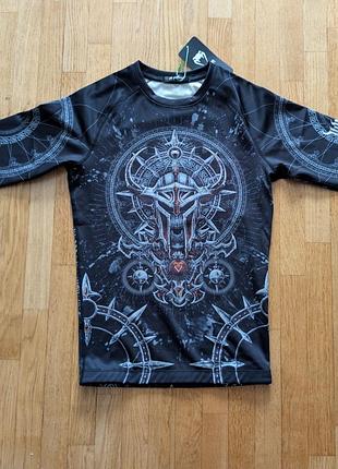 Venum gladiator 5.0 men's long sleeve rashguard - black/silver рашгард венум