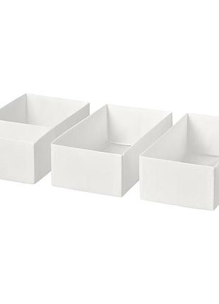 Коробка, 3 шт., белая, 20х38х12 см skubb ikea 005.964.96