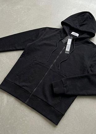 Толстовка stone island на блискавці чорна