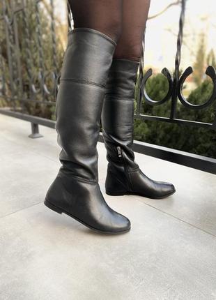 Сапоги женские nivelle 5213/1/0508 чёрные (весна-осень кожа натуральная)