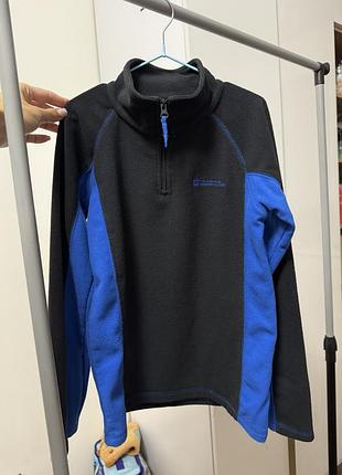 Mountain warehouse 9-10 років флісова кофта 1/3 зіпка чорна з синім на хлопчика 140-146