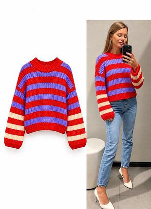 Яскравий стильний светр zara