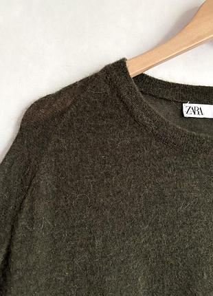 Невесомый оверсайз свитер zara, 17% альпака и 20% шерсти