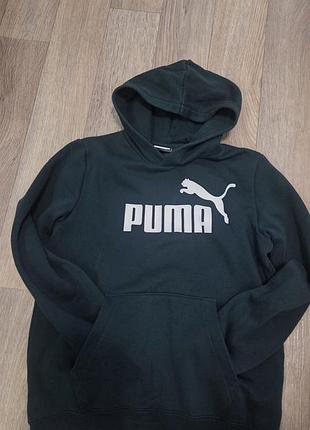Толстовка puma для хлопця темно-зелена, на флісі 164 см