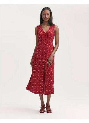 Довга сукня сарафан в горошок на ґудзиках marks & spencer