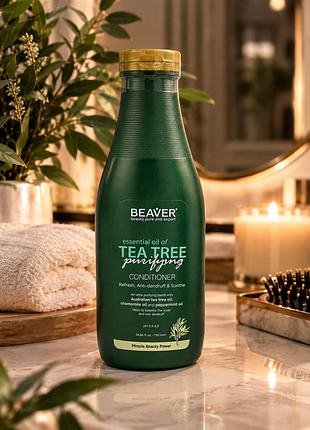Кондиционер для жирных волос beaver tea tree purifying conditioner с маслом чайного дерева 730 мл