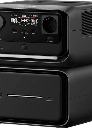 Зарядна станція ecoflow river 3 max plus (efriver3maxplus-eu-cbox), 600 вт, 286 + 572 вт·год