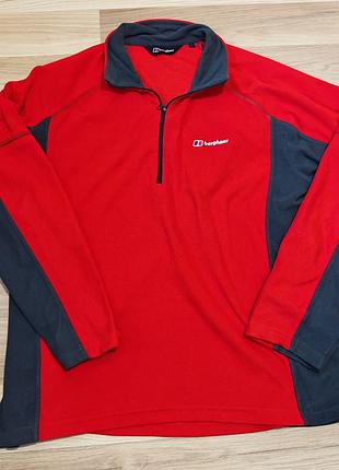 Фирменная флисовая кофта berghaus на молнии 1/4 размер l