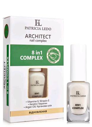 Засіб для догляду за нігтями patricia ledo architect nail complex 8 in 1, 10 мл