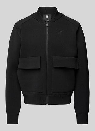 G star raw s плотный трикотажный бомбер куртка кофта на молнии с накладными карманами черная