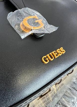 Сумка жіноча guess kuba top zip shoulder bag чорна з логотипом