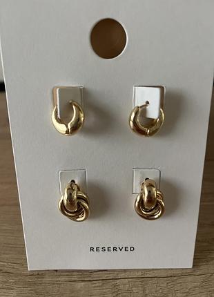 Набір жіночих сережок reserved золотисті