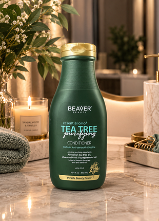 Кондиціонер для жирного волосся beaver tea tree purifying conditioner з олією чайного дерева 350 мл