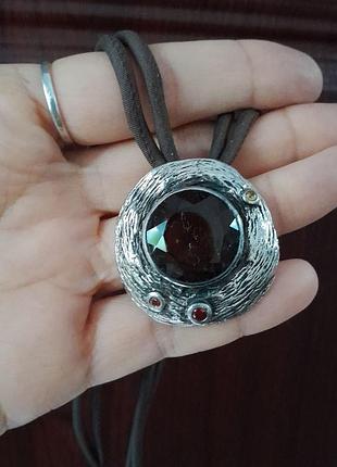 925 серебро серебряный кулон подвеска колье ожерелье чокер натуральные камни.
