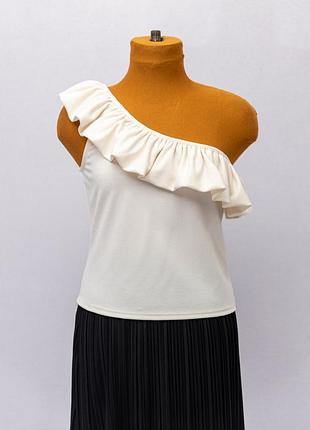 Топ на одне плече з рюшем ✂️h&m, made in cambodia 📍розмір eur l (деталі у описі)