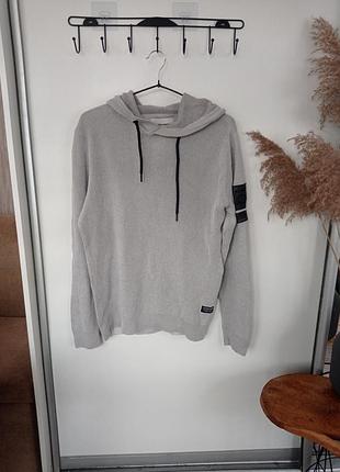 Чоловіче худі jack & jones сірого кольору розмір l