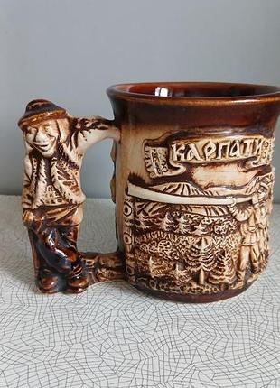 Чашка керамічна карпати, кухоль карпати