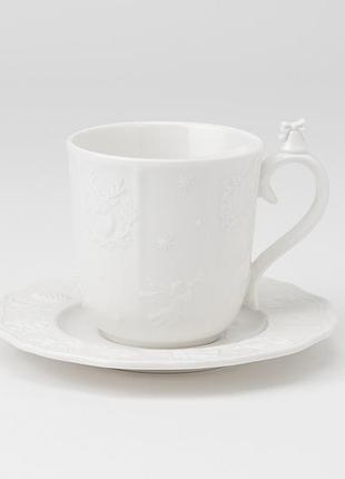 Набор колец с блюдцем из 6 шт white 250 мл 4016-012 фарфор